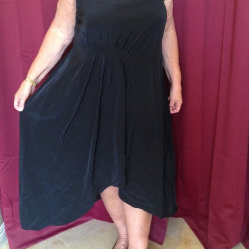 Black Asymmetrical Scoop Neck Night Out Dress 20W